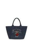 Ganni Medium denim Tote Bag with bear - Rinse