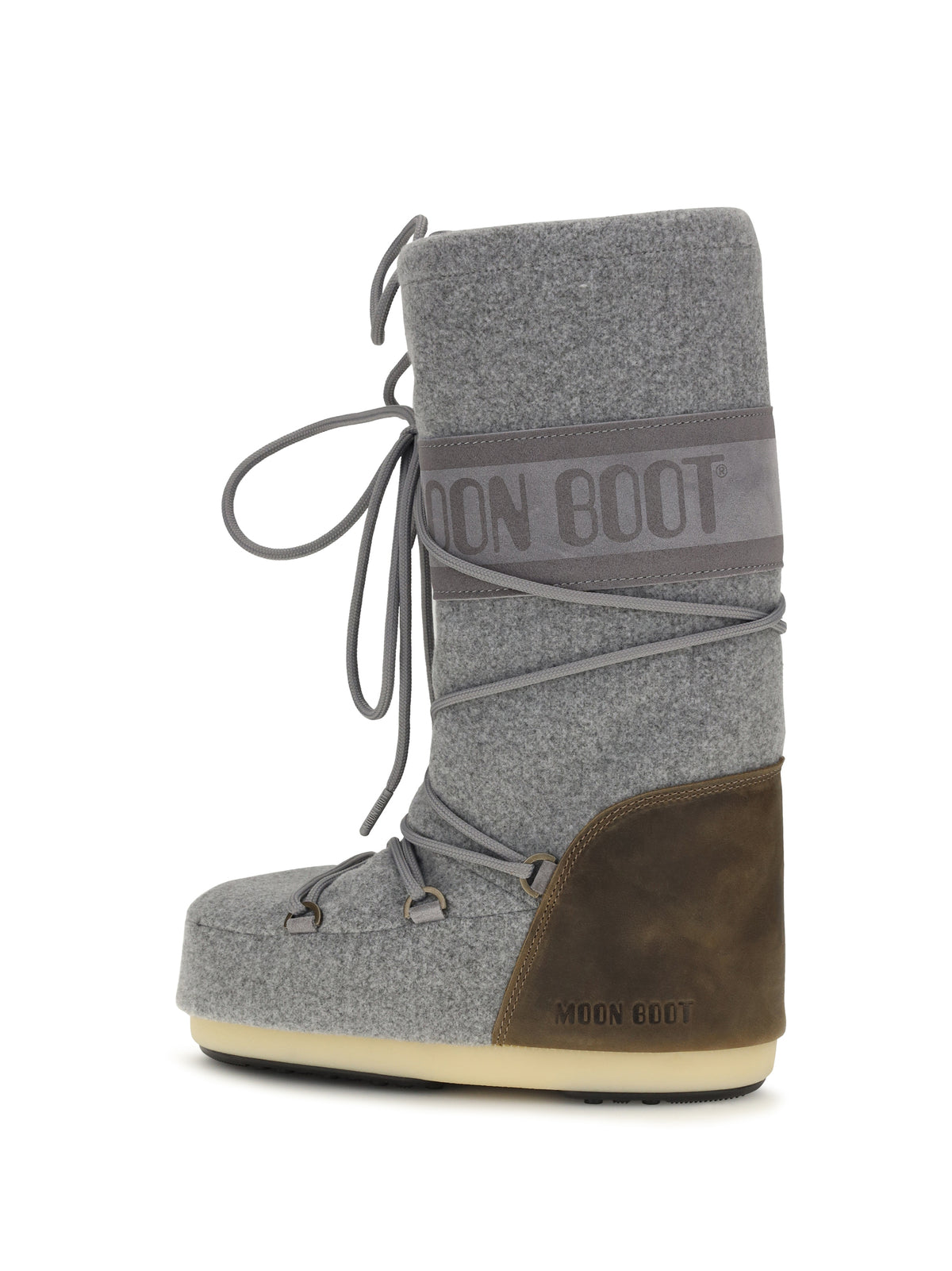 Moon Boot MB Icon Nubuck Felt Snow Boots - Grey/Cocoa