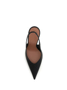 Amina Muaddi Anok satin Slingback Pumps - Black Satin