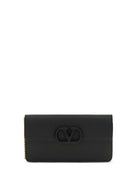 Valentino VLogo signature grainy calfskin chain Wallet - Black