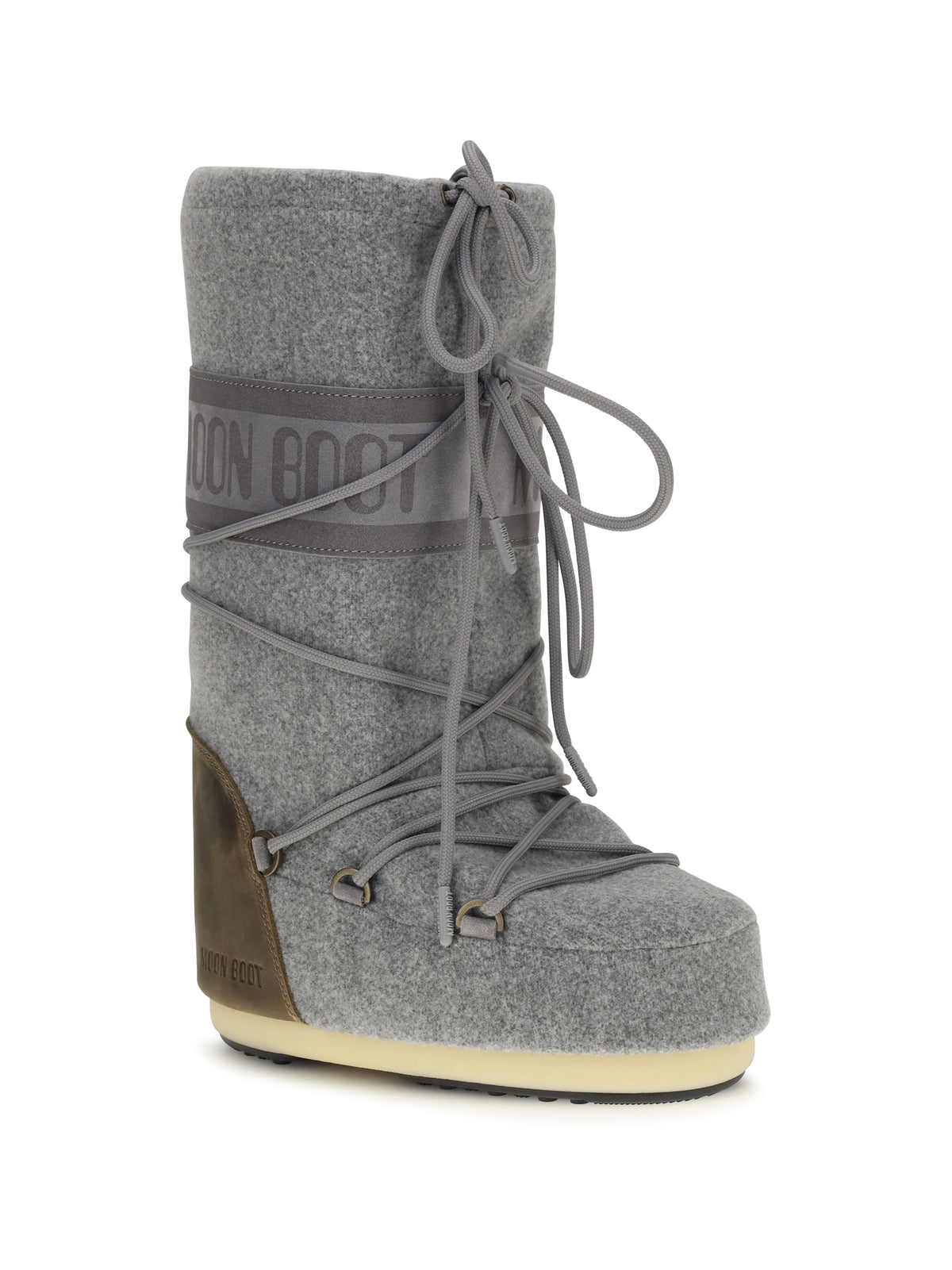 Moon Boot MB Icon Nubuck Felt Snow Boots - Grey/Cocoa