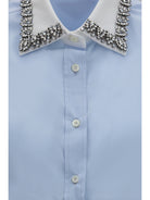 Prada Jewel-embellished collar Shirt - Astro