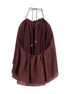 Zimmermann Aster beaded ruched Top - Musk