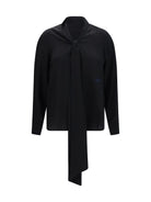 Burberry Silk Blouse with embroidered logo and scarf detail - Black