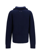 Balenciaga Ribbed knit zip Sweater - Navy