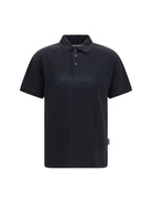 Palm Angels Cotton Polo with embroidered logo - Black-Grey