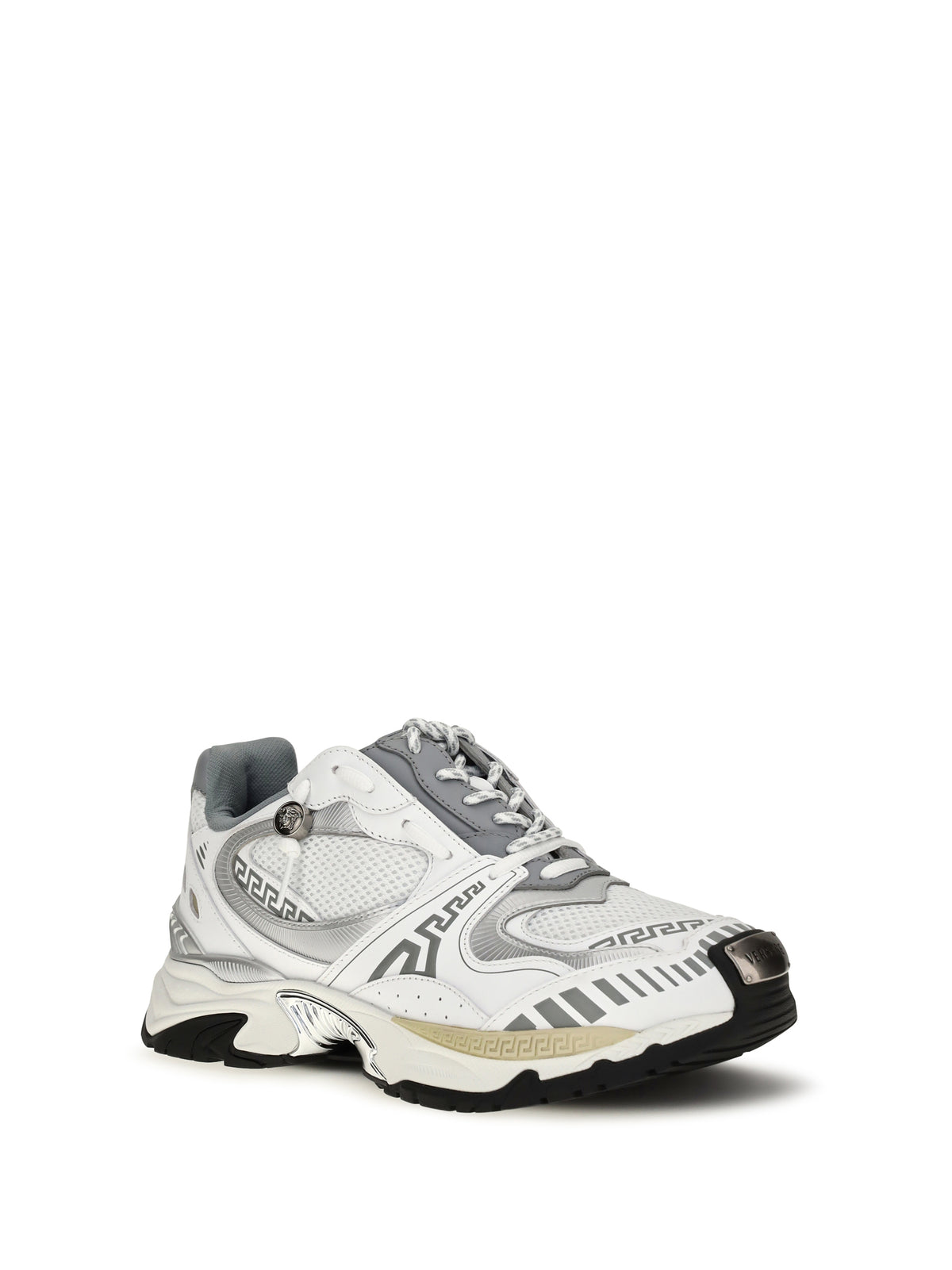 Versace Icaro Sneakers in fabric, mesh and leather - 6Ed9K-White+Silver+Concrete-Palladium '82