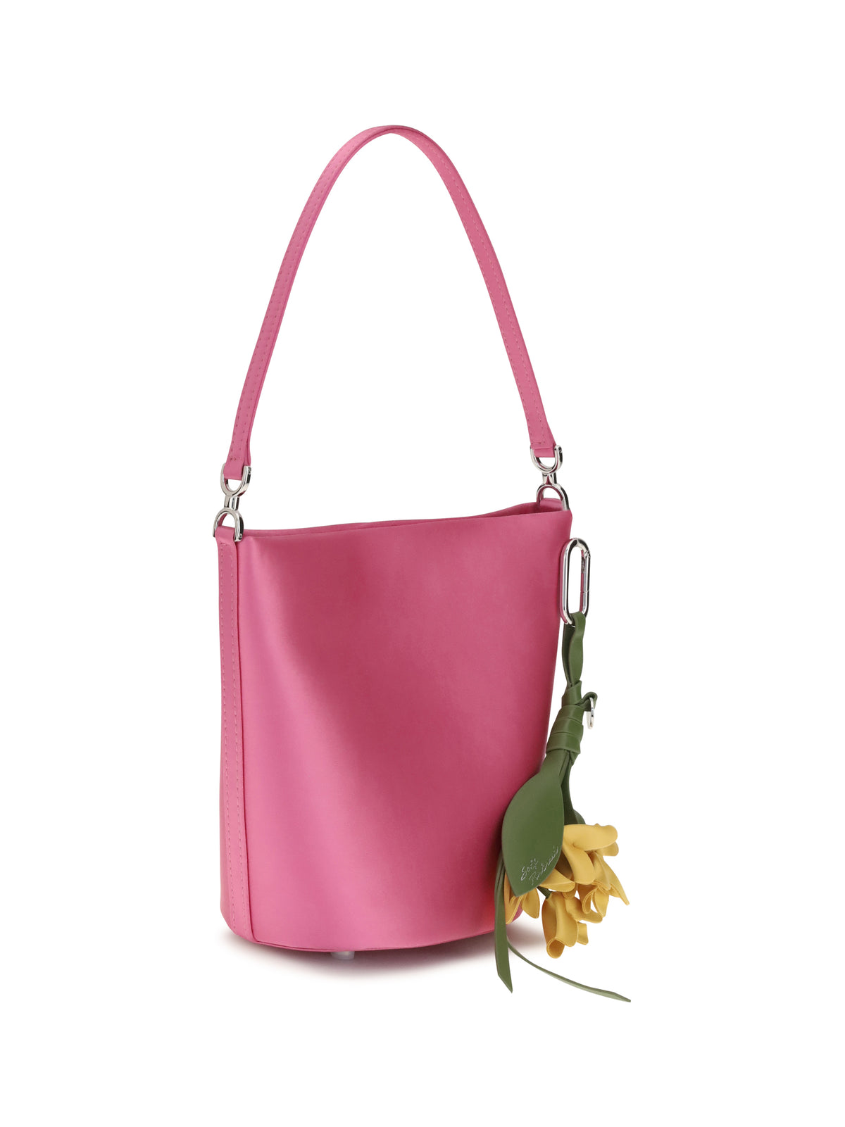 Self-Portrait Satin Bucket Bag - Pink