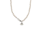 Vivienne Westwood Simonetta Pearl Necklace - Platinum / Creamrose Pearl / White Ename