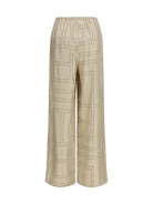 Toteme Silk monogram Pants - Ivory