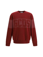GCDS Logo Spray crewneck Sweatshirt - Tawny Port/Grey