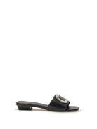 Roger Vivier Leather slide Sandals - Black