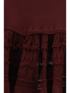 Alaïa Wool crinoline ruffle mini Skirt - Burgungy
