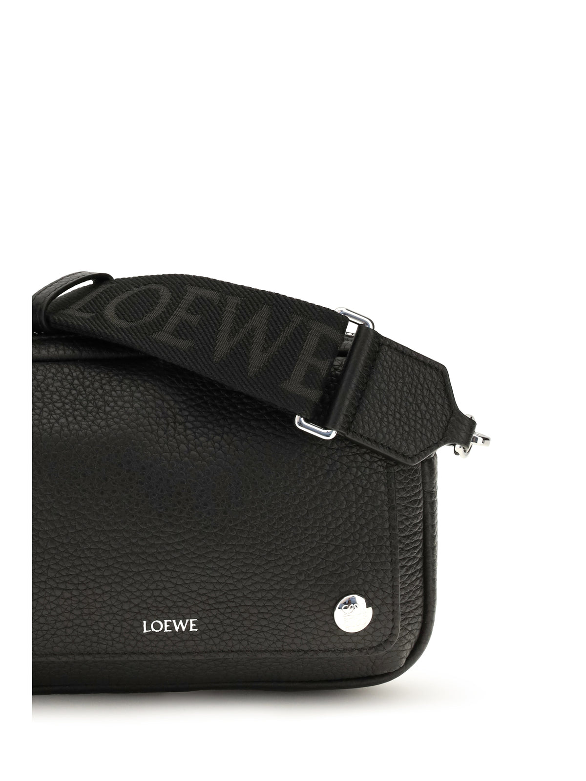 Loewe Small Pebble Messenger Shoulder Bag - Black
