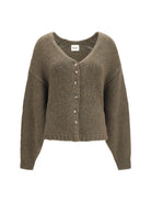 Khaite Axel V-Neck Cardigan - Artichoke
