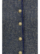 Balmain Quilted sequin Cardigan with decorative buttons - Marine/Vert