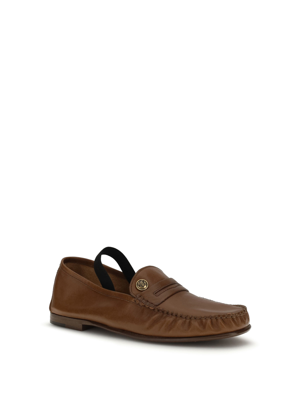 Versace Leather Loafers - Rovere/Gold