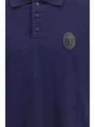 Versace Cotton piqué Polo with Medusa patch - Dark Navy