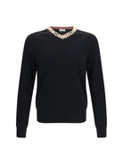 Burberry Check trim wool Sweater - Black