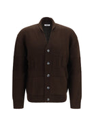 GCDS Buttoned logo Cardigan - Turkish Coffee/Brown
