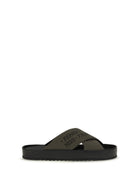 Fendi Double Slide Sandals - V.Militare Nero+Nero