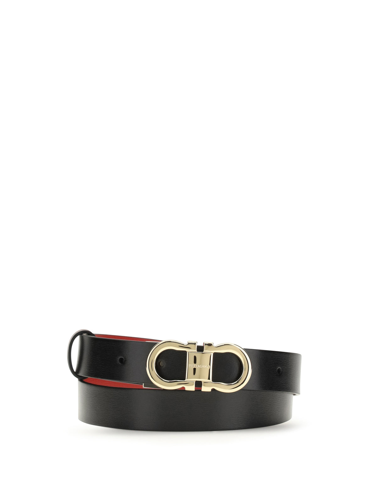 Ferragamo Adjustable and reversible Gancini Belt - Black