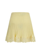 Self-Portrait Pointelle knit mini Skirt - Yellow