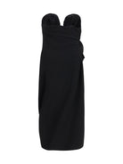 Magda Butrym Draped Dress with sculptural floral details - Black