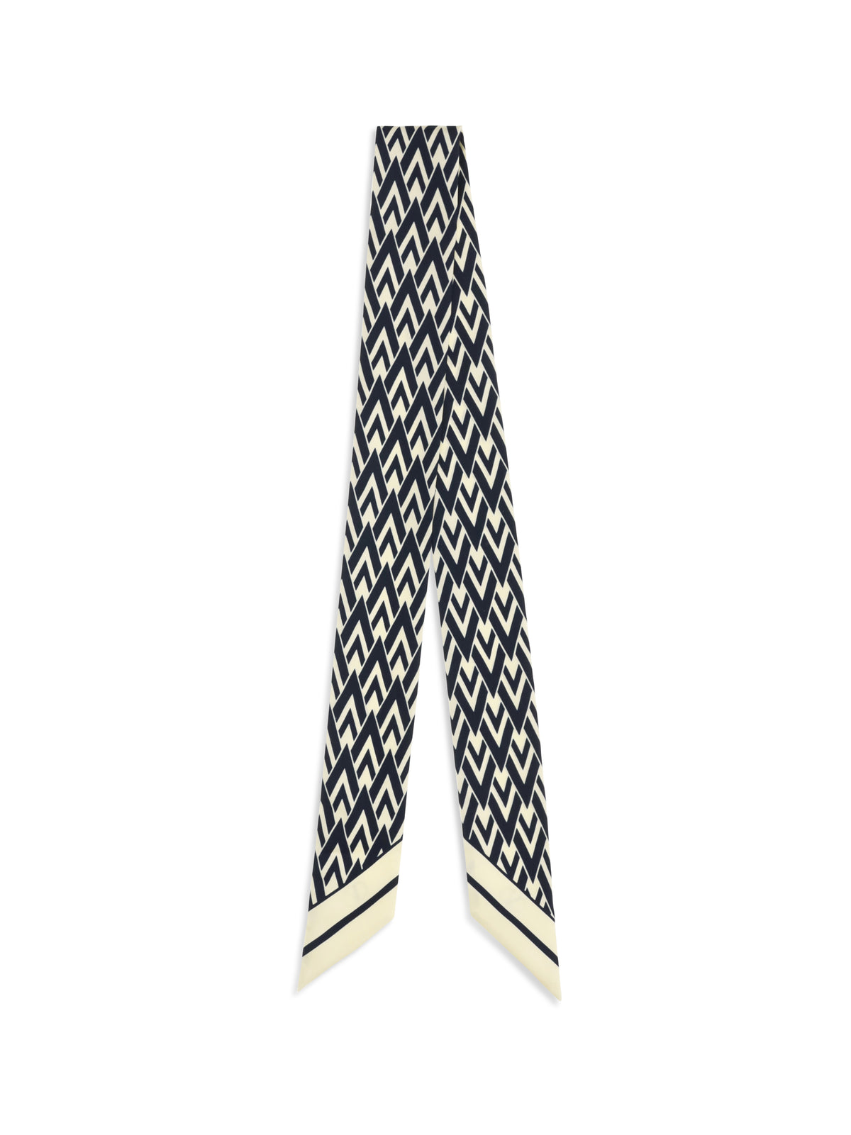 Valentino Garavani Twill Tout La V Scarf - Ivory/Blue Navy
