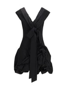 Magda Butrym Midi Dress with draped shawl collar - Black