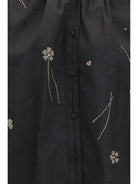 Forte_forte Fleurs d’Orient embroidered voile bohemian Shirt - Black