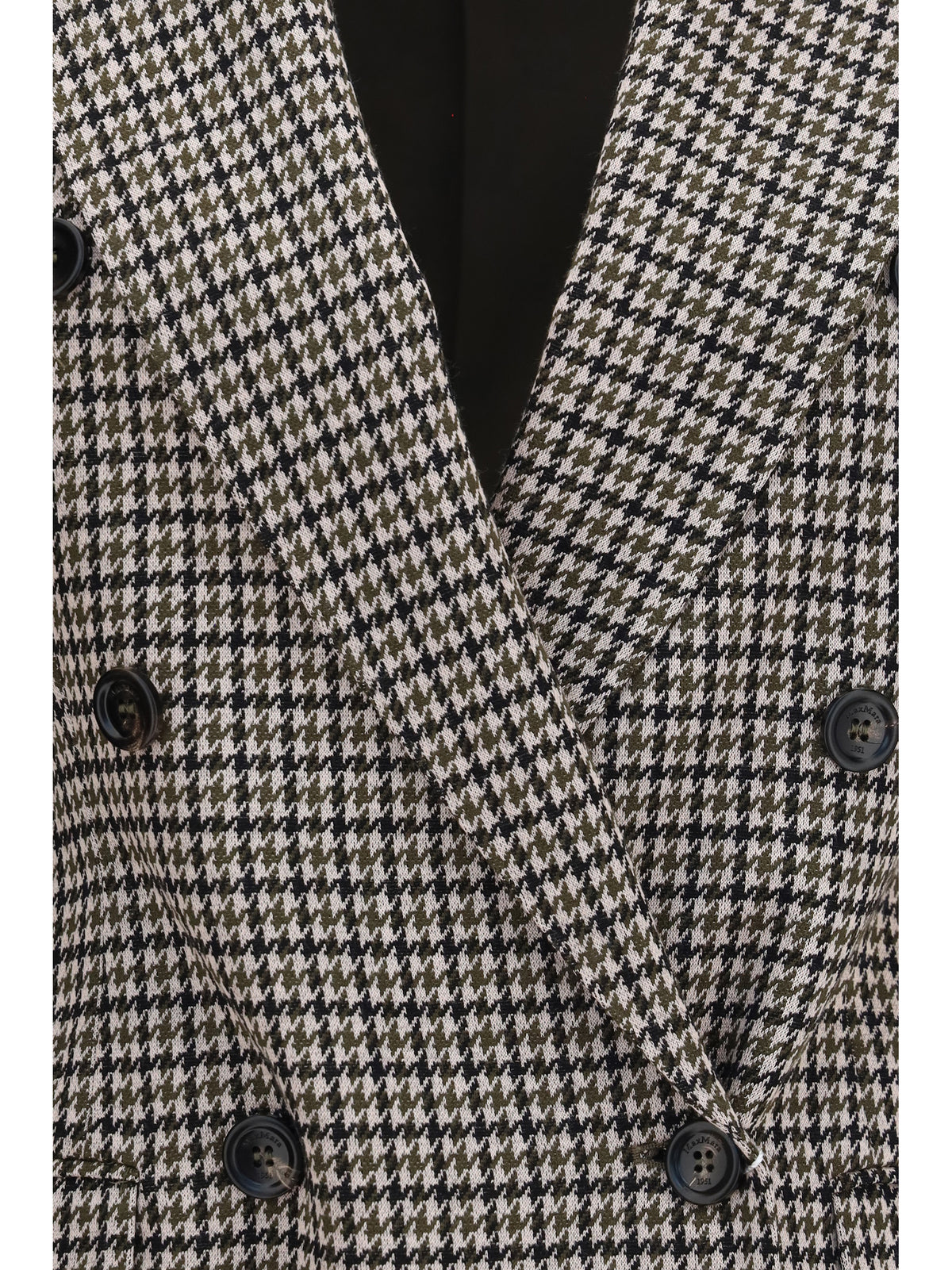 Max Mara Eccelso double-breasted Blazer - Dis.Pied De Poule Black/Khaki/Blush
