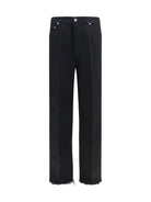Rick Owens Frayed hem cotton Jeans - Black