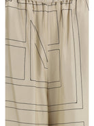 Toteme Silk monogram Pants - Ivory