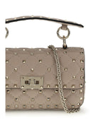 Valentino Garavani Rockstud Spike mini Top Handle Bag in nappa - Poudre