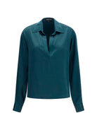 Tom Ford Deep V-neck silk Shirt - Teal