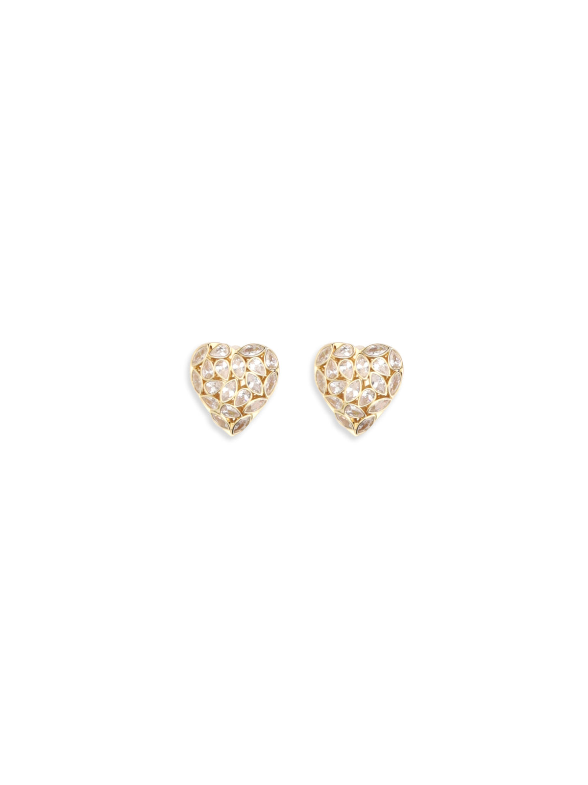 Self-Portrait Embellished heart Earrings - Gold