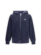 GCDS Hooded Sweatshirt with back logo - Dark Blue/Bone