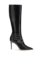 Paris Texas Vera crocodile-effect leather knee-high Boots - Charcoal