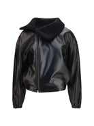 Phoebe Philo Rib neck leather Jacket - Black