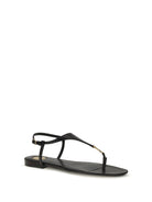 Saint Laurent Cassandre leather Sandals - Black
