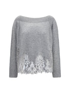 Ermanno Scervino Boat neck lace Sweater - Grey
