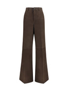 Rick Owens Wide-leg suede Pants - Grease