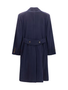Brunello Cucinelli Double-breasted wool Coat - Navy