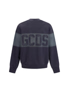 GCDS Logo Spray crewneck Sweatshirt - Meteorite/Grey
