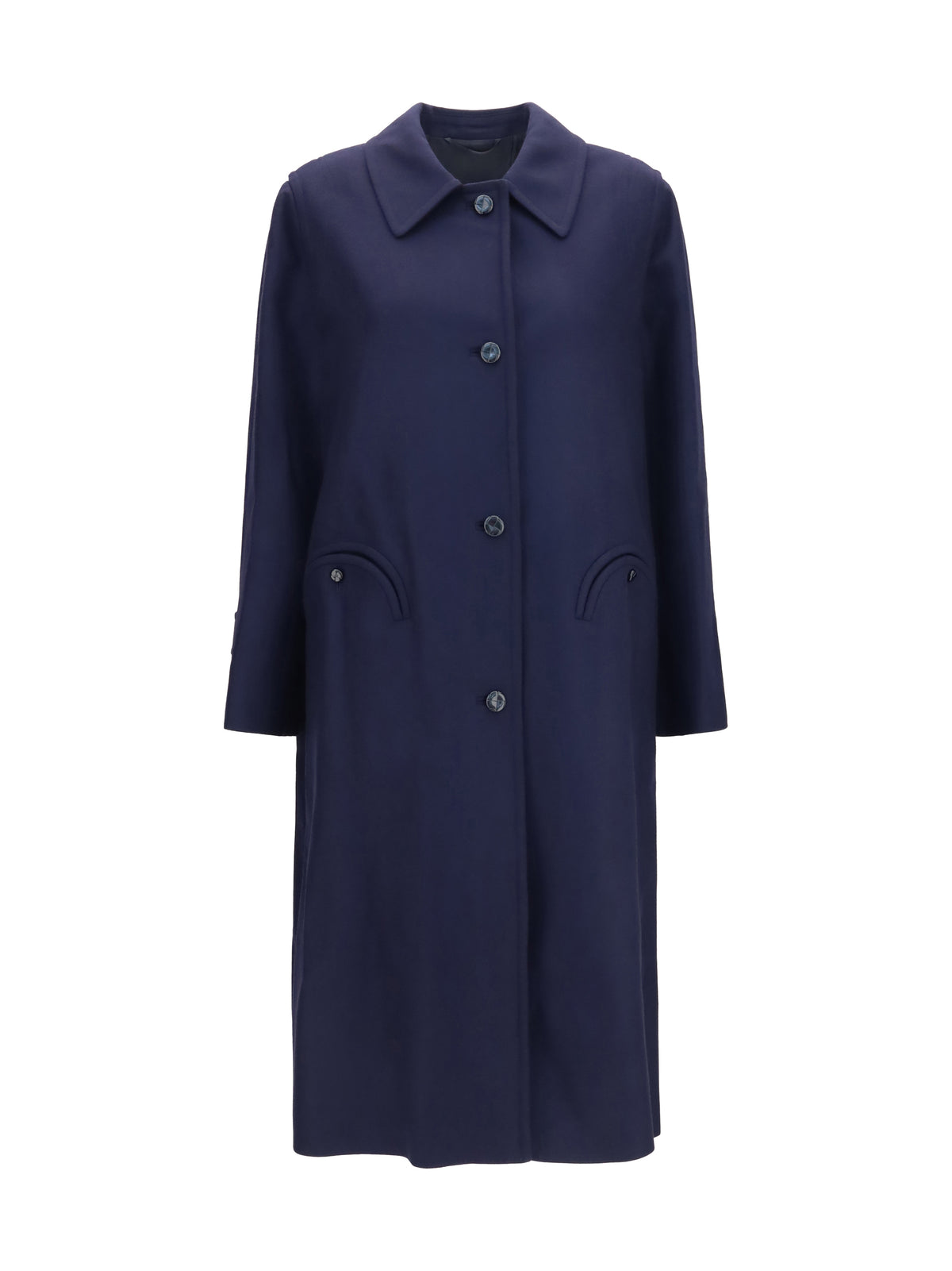 Blazé Milano Nitak Woolly wool trench Coat - Navy