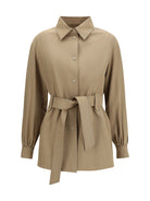 Max Mara Wool Jacket-shirt with belt - Hazelnut