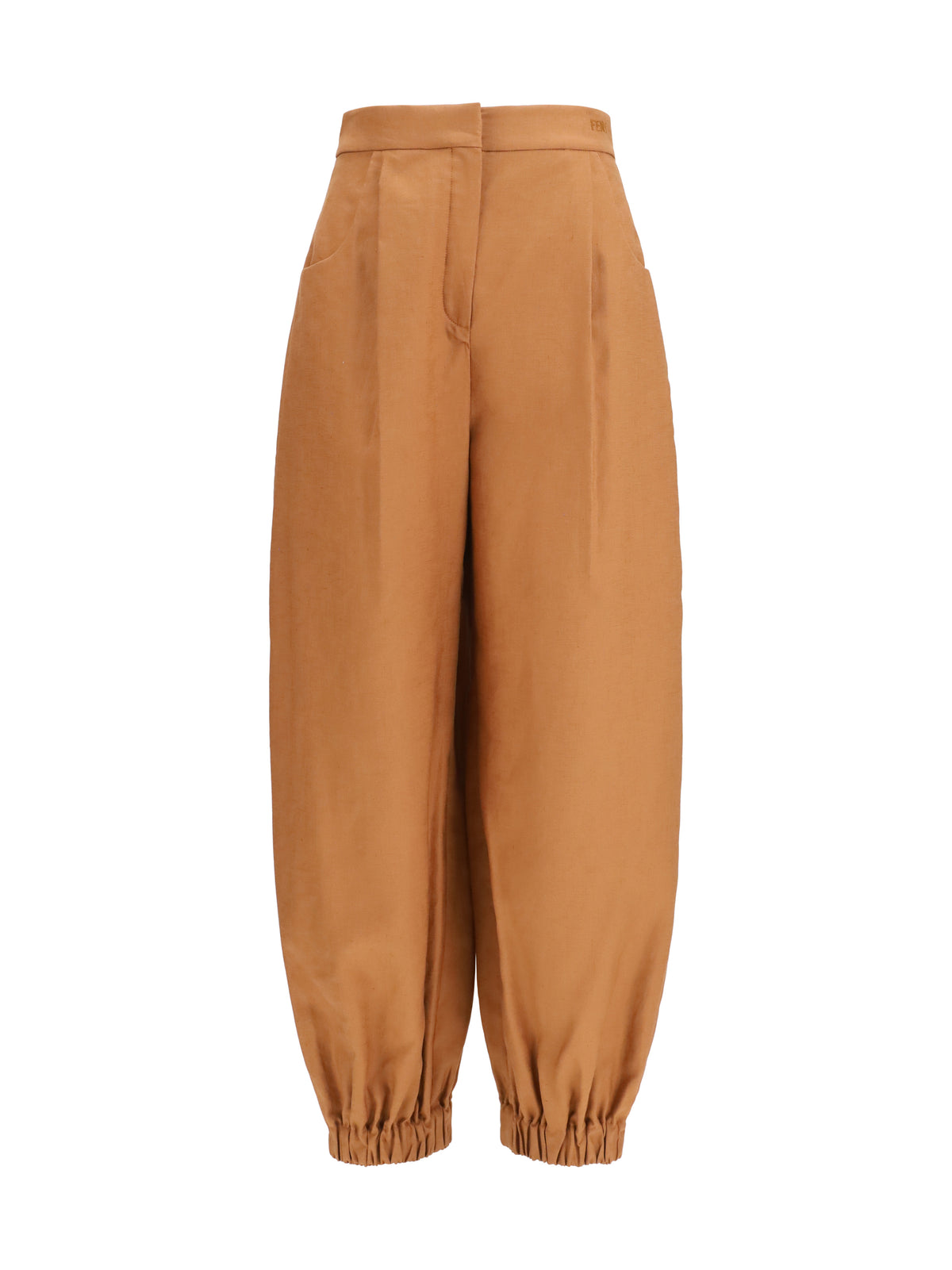 Fendi Cotton and linen balloon Pants - Wood-26