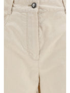 Forte_forte Wide leg Jeans in flocked denim - Ivory