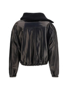 Phoebe Philo Rib neck leather Jacket - Black